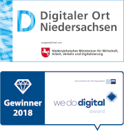 Auszeichnung DigitalerOrtNiedersachsen und WeDoDigital-Award für Linstep Software GmbH